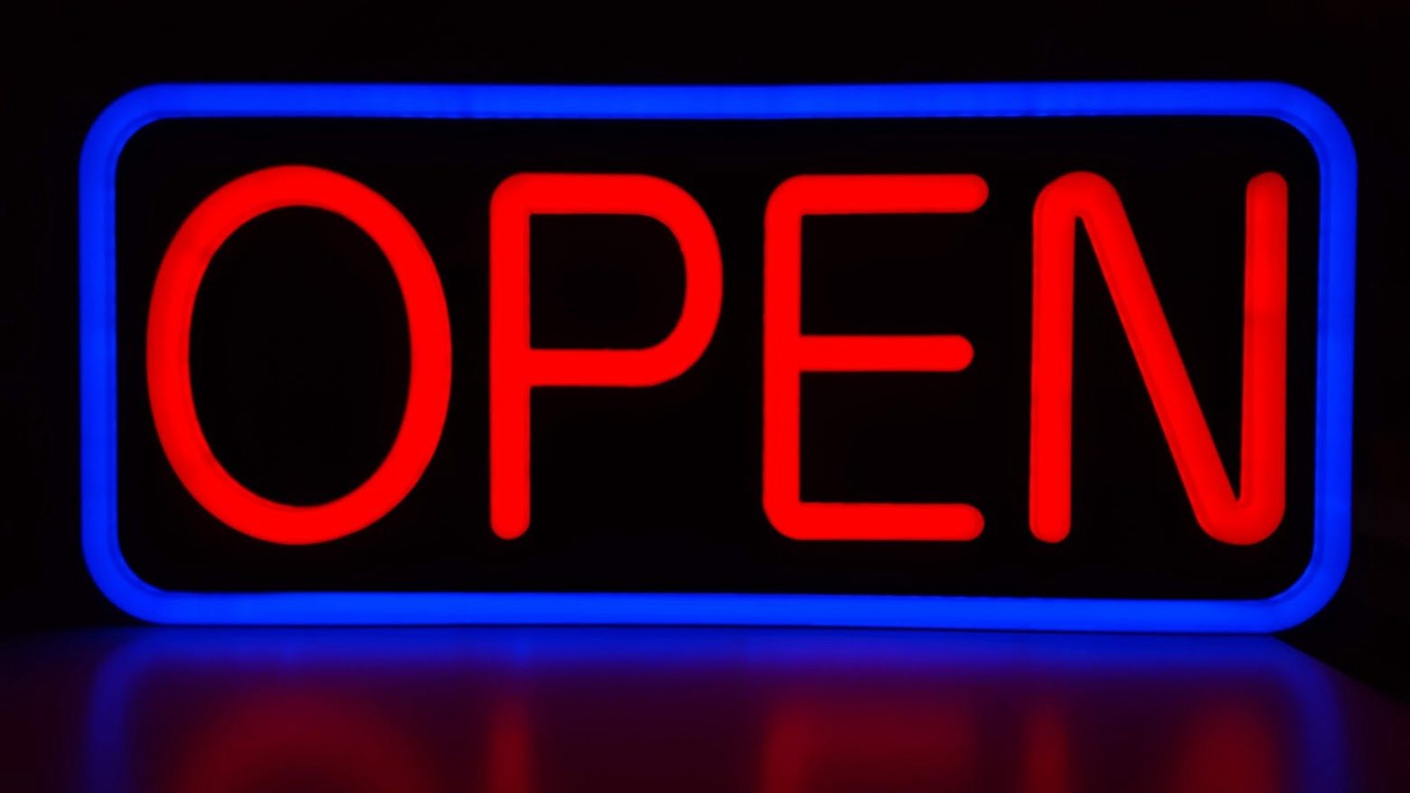 Geöffnet Open Geschäft Laden LED Leuchtschild Schild Deko Zeichen Bild sign